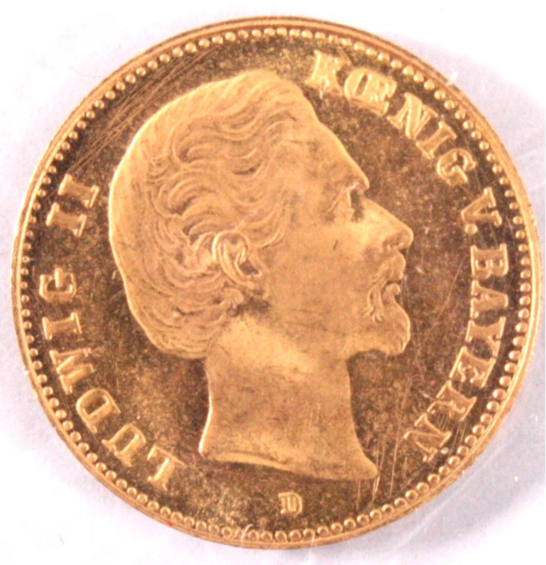 5 Mark, Bayern - Ludwig II, 1877, Gold1,99g900/ 1000