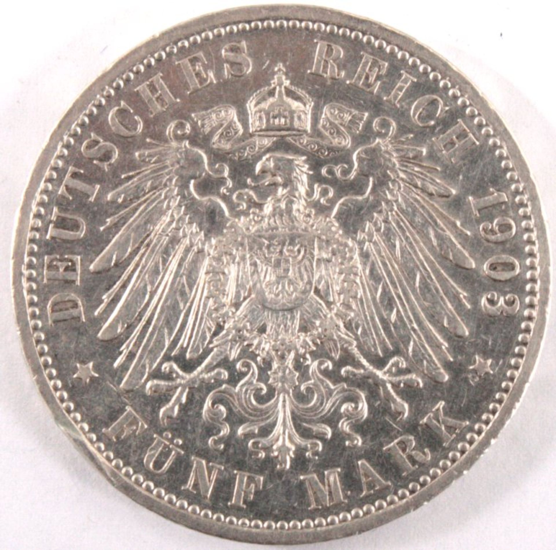 5 Mark Baden Großherzog Friedrich  1903J. 33silber - Image 2 of 2