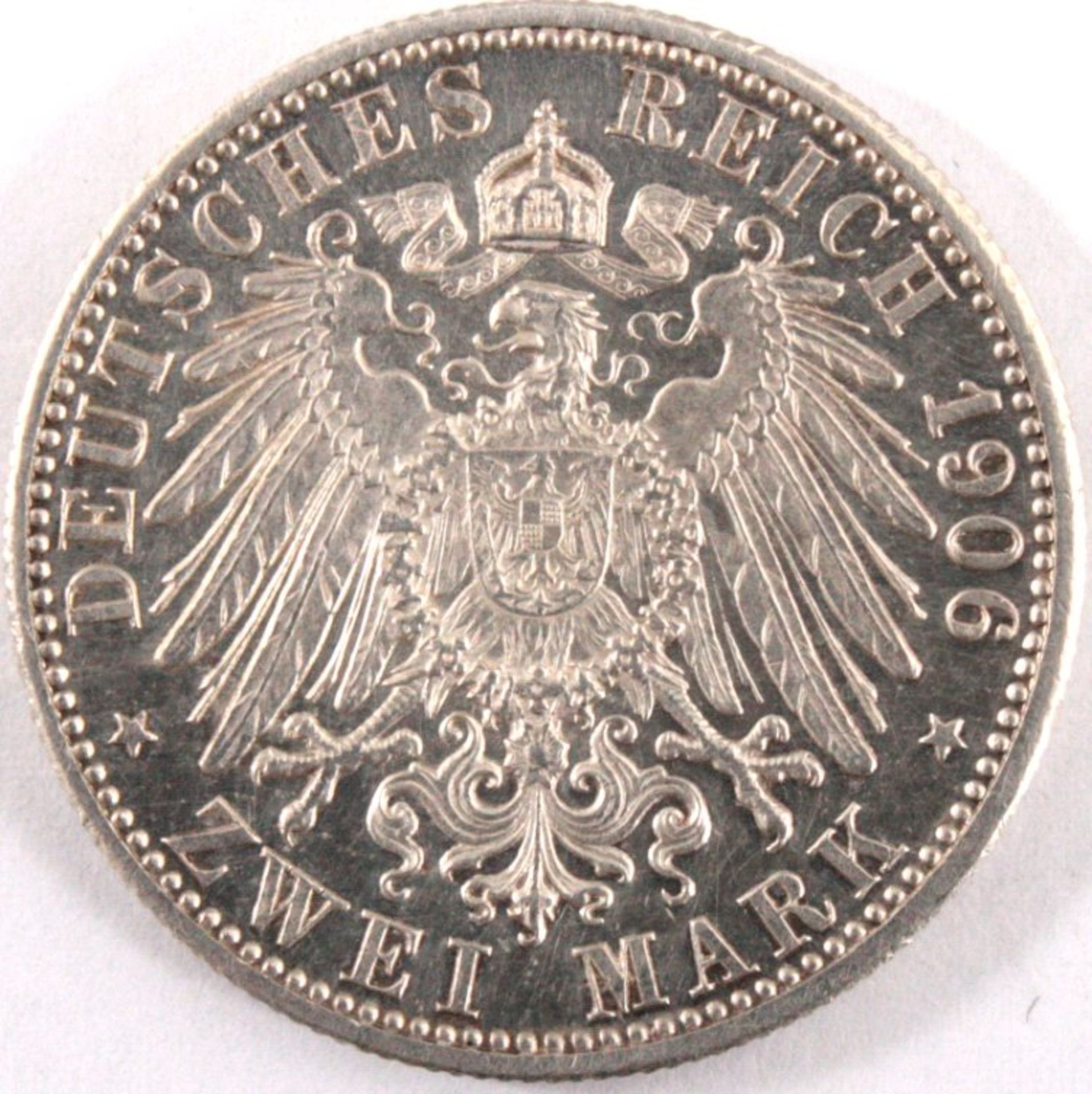 2 Mark Baden, 1906, Goldene Hochzeit des GroßherzogsJ. 34silberss-vz - Bild 2 aus 2