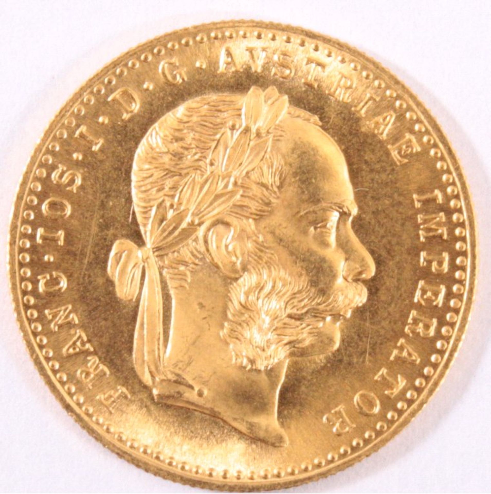 1 Dukaten Goldmünze Österreich
 1 Dukaten Österreich 1915
 Gewicht: 3,49g	
 Goldgehalt: 986