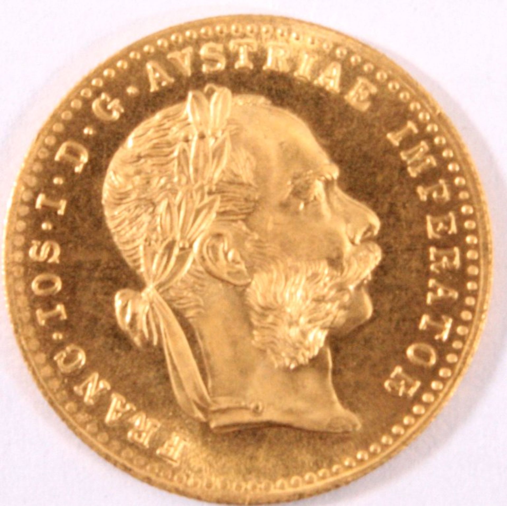 1 Dukaten Goldmünze Österreich
 1 Dukaten Österreich 1915
 Gewicht: 3,49g	
 Goldgehalt: 986