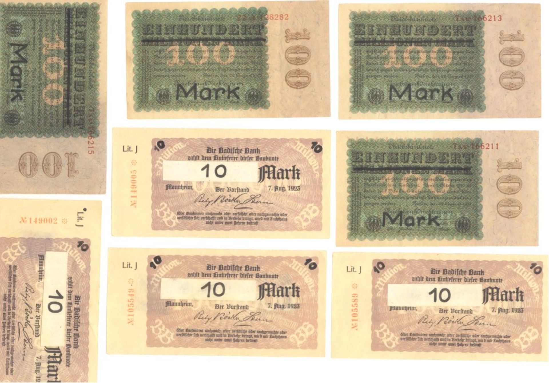 1923 Deutsches Reich INFLATION, BEHELFSBANKNOTENwohl amtliche oder halbamtliche Behelfsbanknoten - Bild 2 aus 3