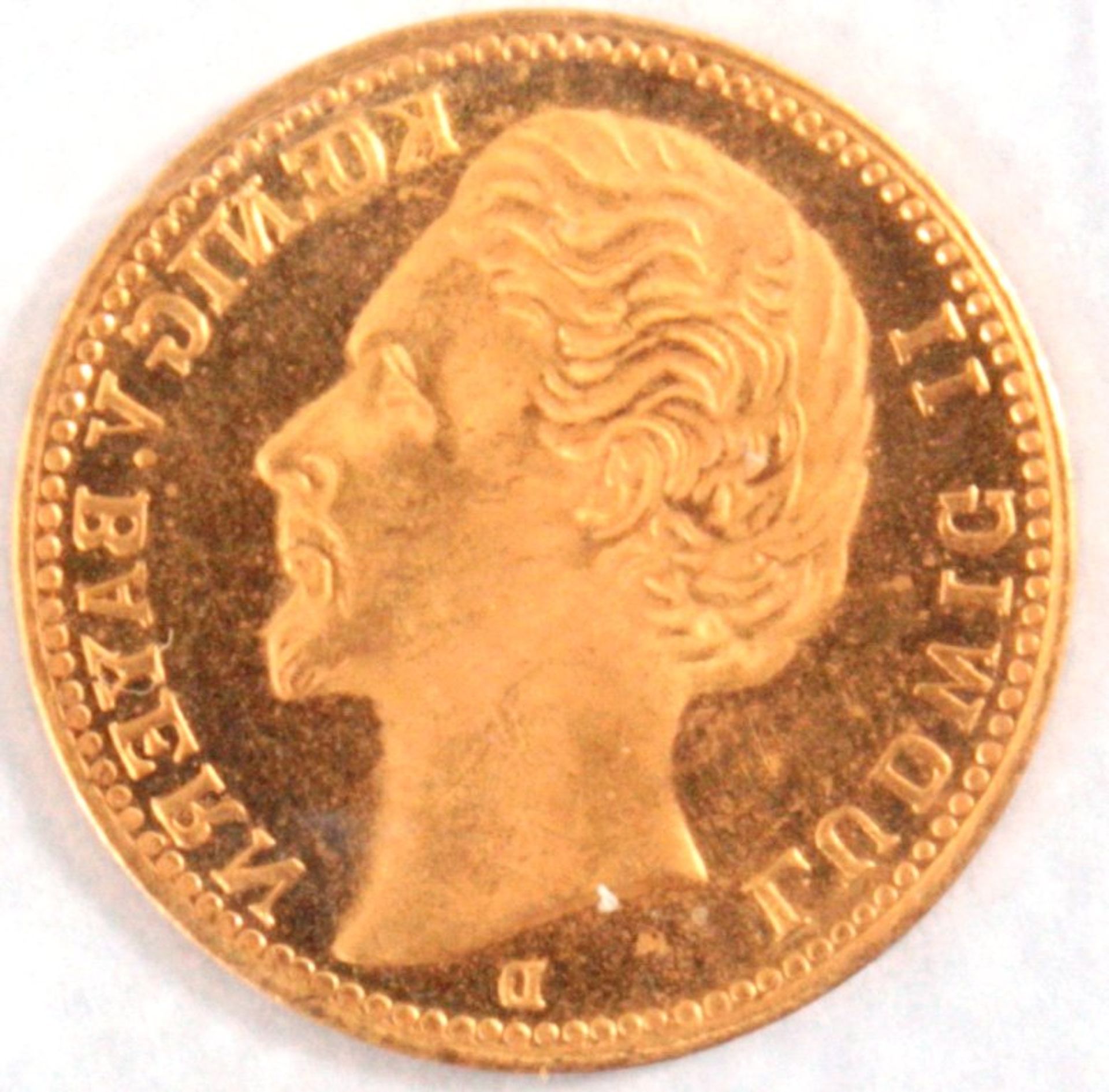 5 Mark, Bayern - Ludwig II, 1877, Gold1,99g900/ 1000