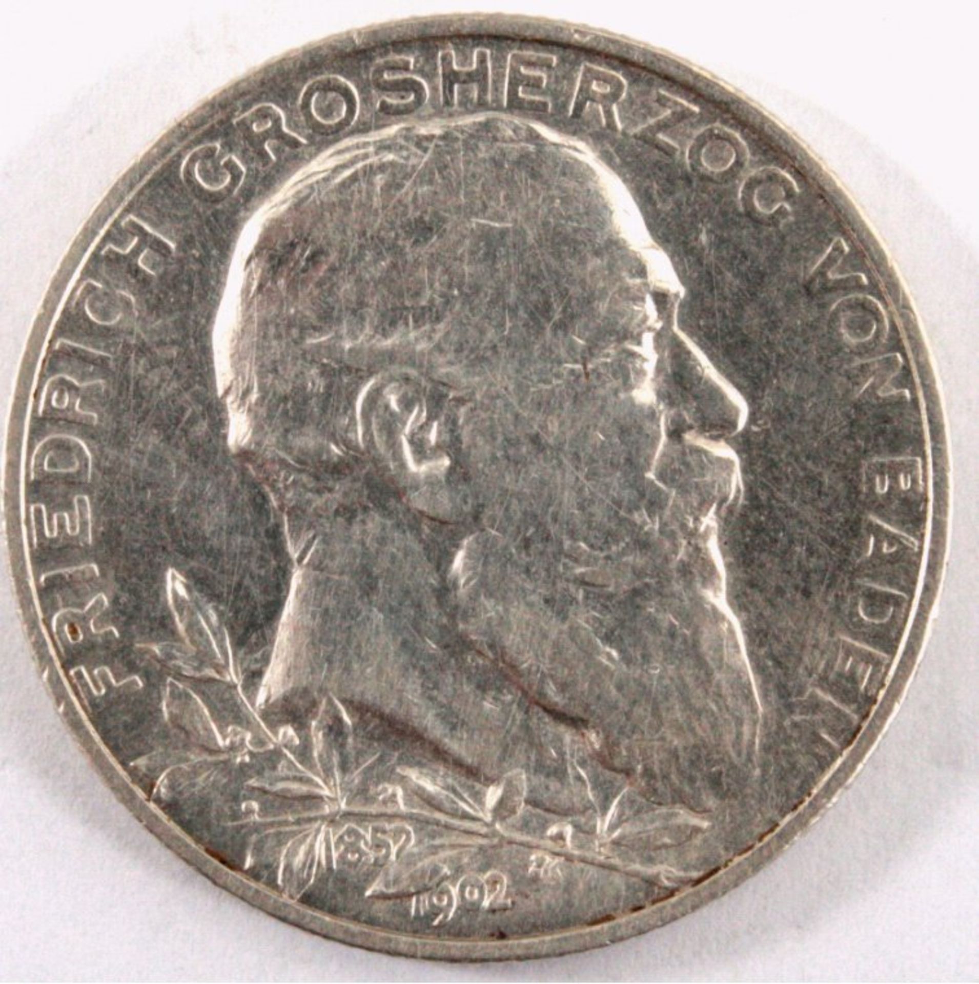 2 Mark Baden, 1902, 50-jähriges RegierungsjubiläumJ. 30silberss - VZ