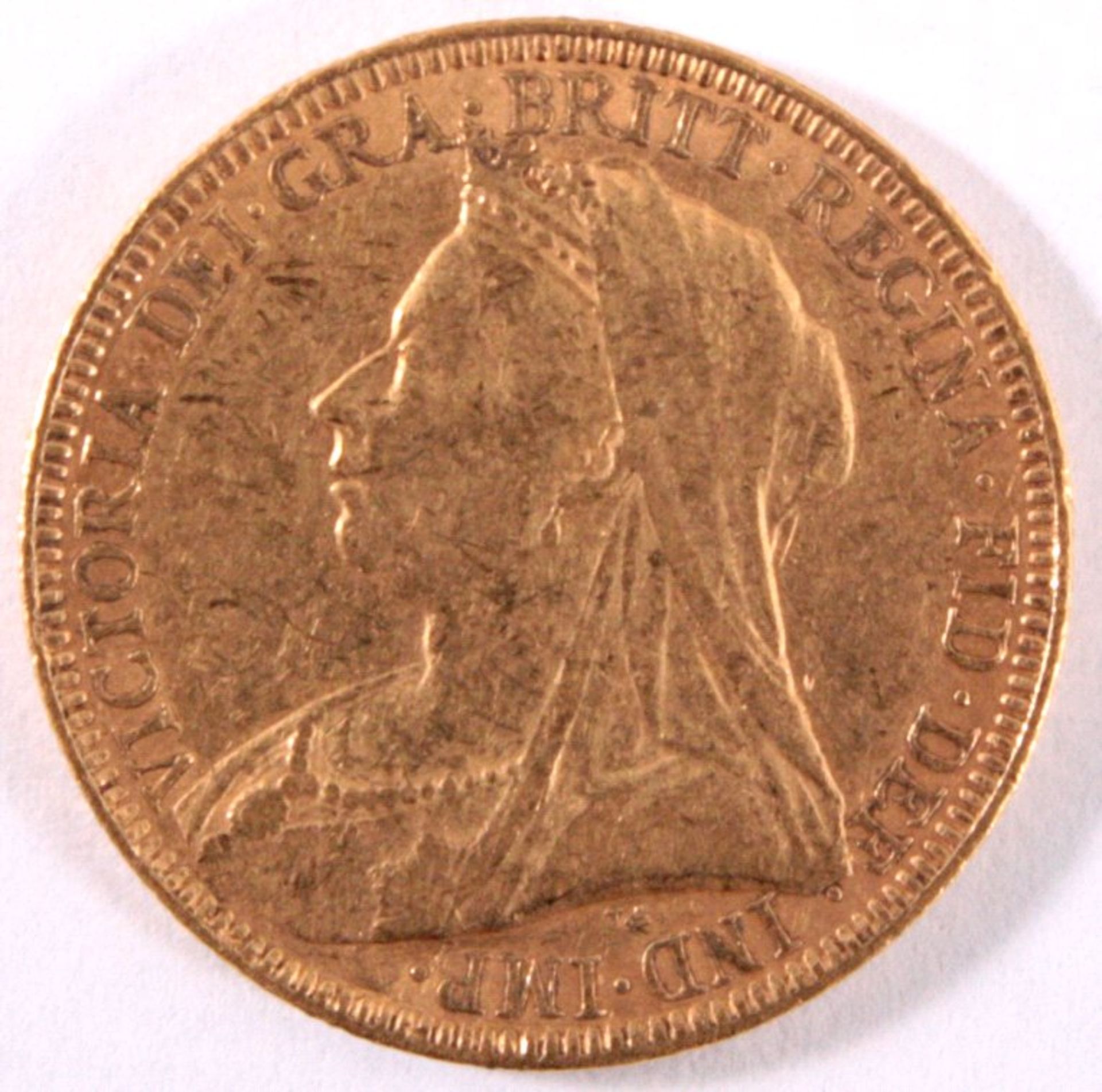 1 Pfund Sovereign Goldmünze Victoria
 Sovereign Goldmünze England 1893
 22 Karat mit 91,66%