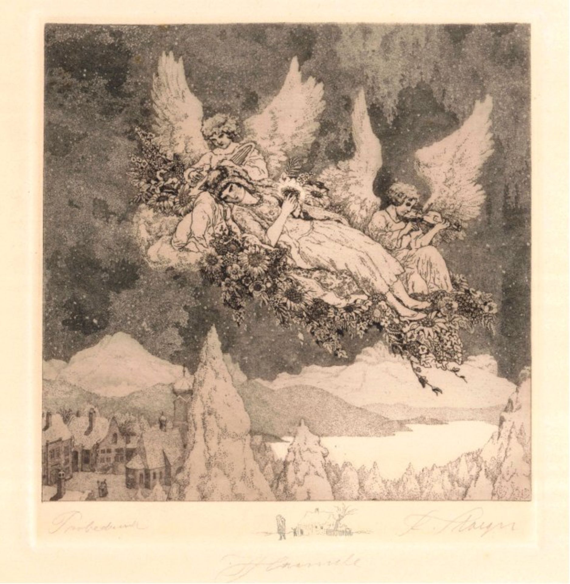 Ferdinand Staeger (1880 Trebitsch - Kraiburg 1976)Zwei Radierungen auf Büttenpapier."Träumele". - Bild 2 aus 3