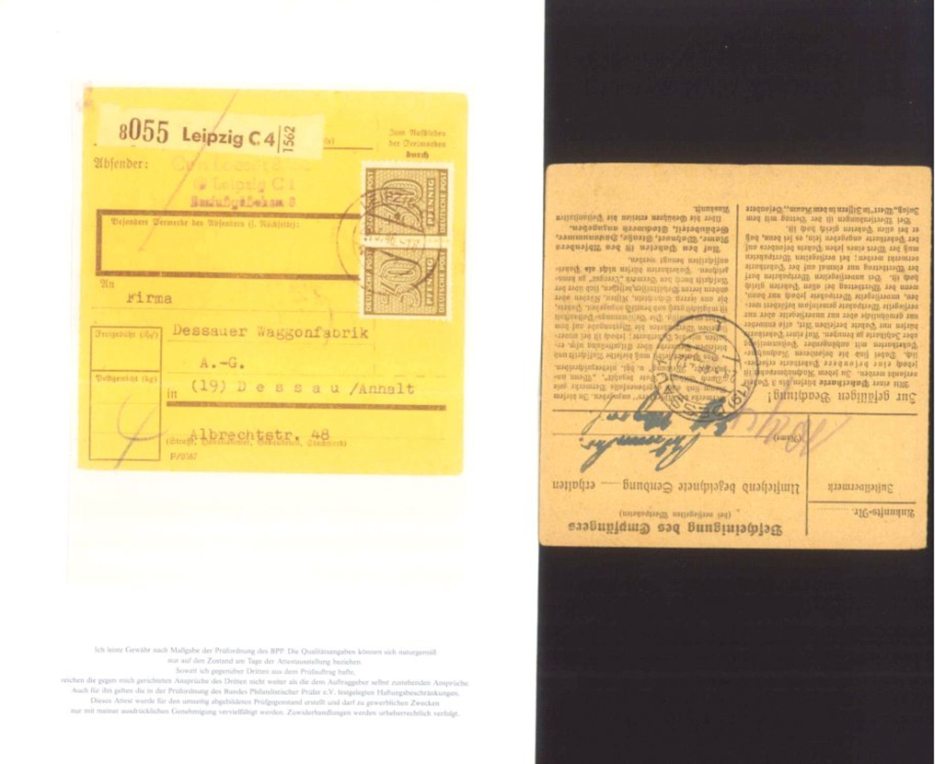 1946 Sowjetische Zone-Westsachsen, 30 Pfennig ZifferMichelnummer 135 wa Y (2) als - Bild 2 aus 2