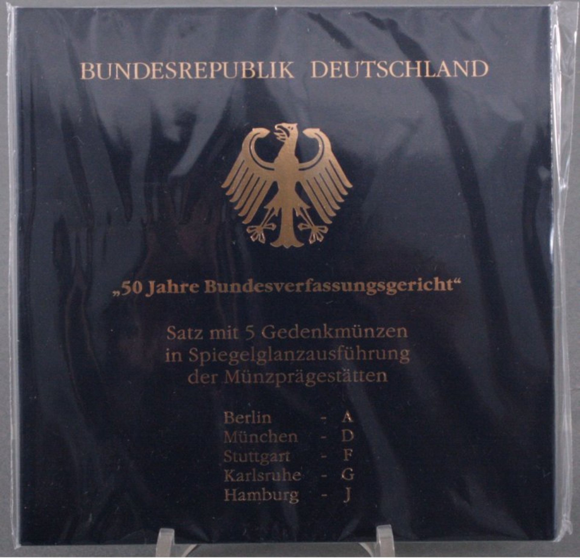 BRD 5 Gedenkmünzen - 50 Jahre BundesverfassungsgerichtPrägestätte: A, D, F, G, JSpiegelglanz