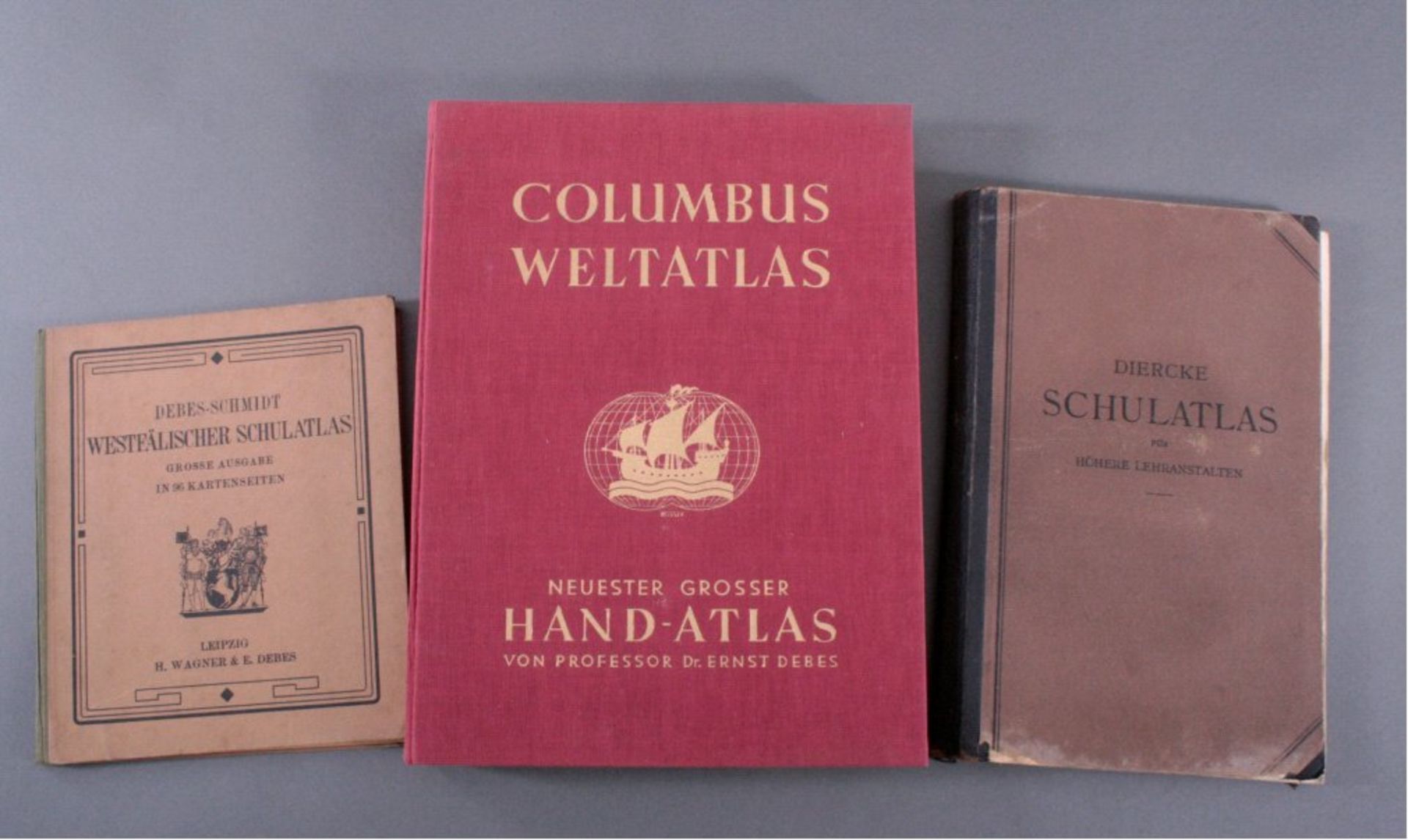 3 Atlanten1x Columbus Weltatlas von Prof. Dr. Ernst Debes, neubearbeitet von Dr. Hans Fischer