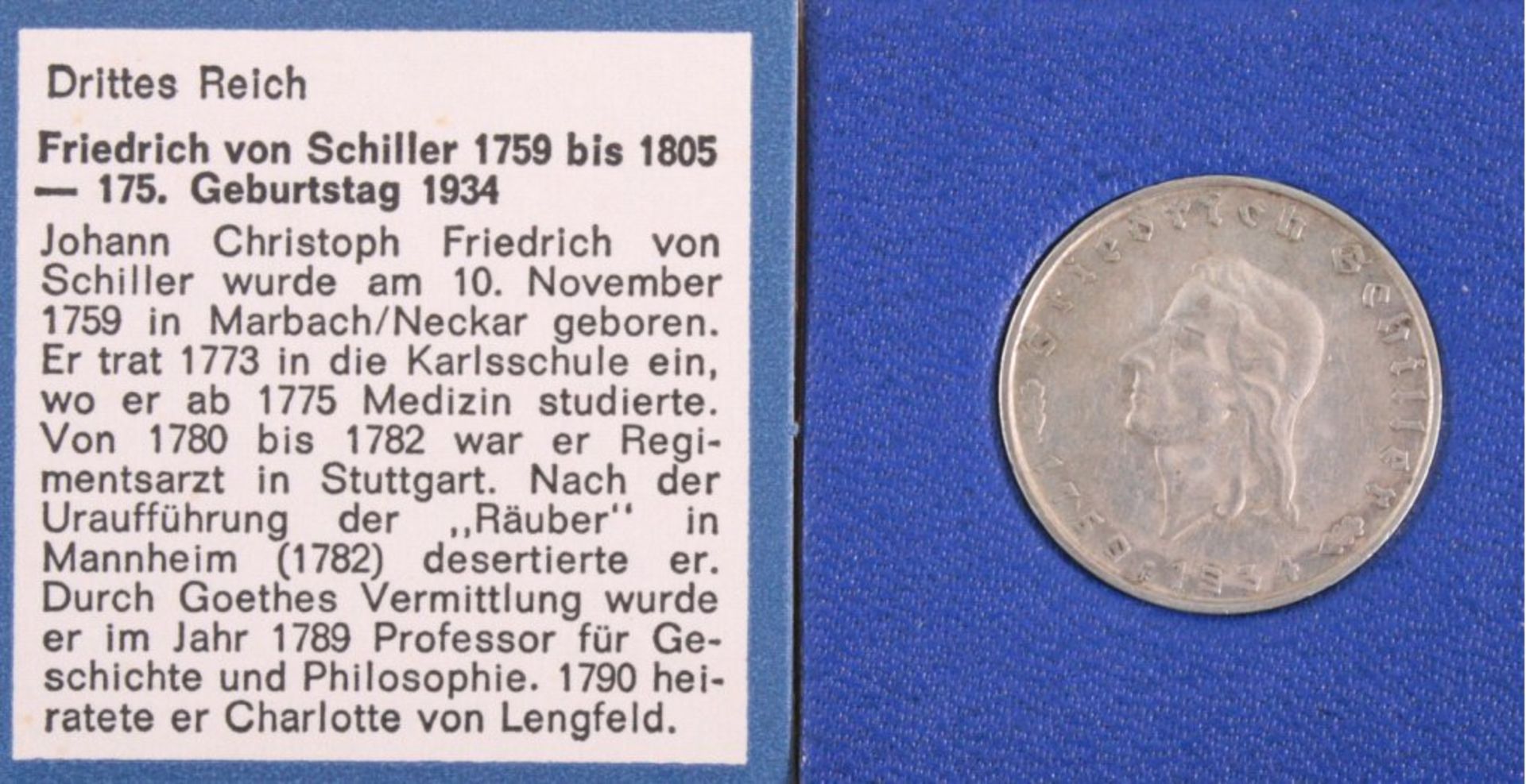 2 RM 3. Reich Friedrich Schiller 1934J. 358