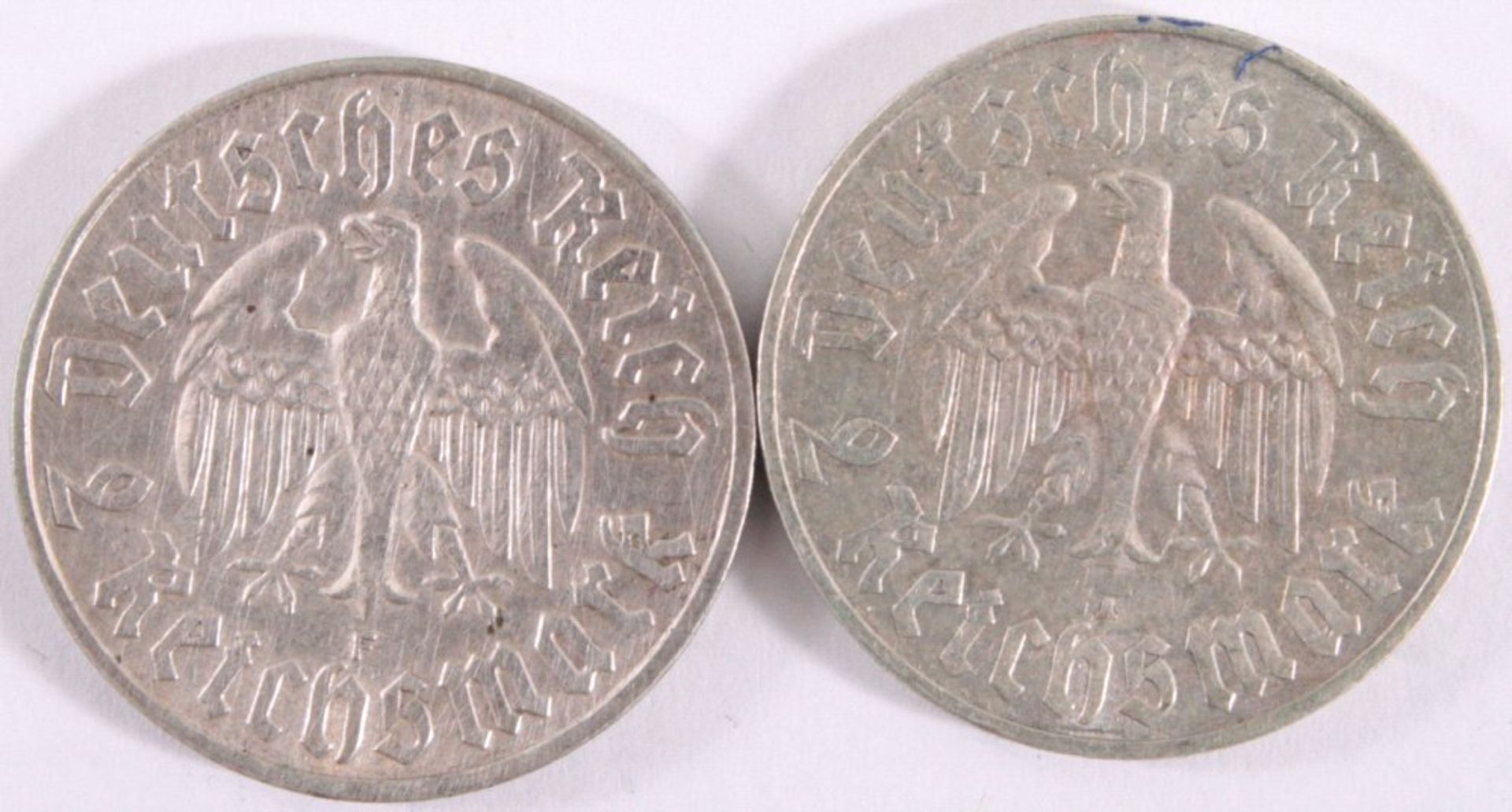 2 x 2 Reichsmark Luther 1933, A, FJ. 352 - Image 2 of 2