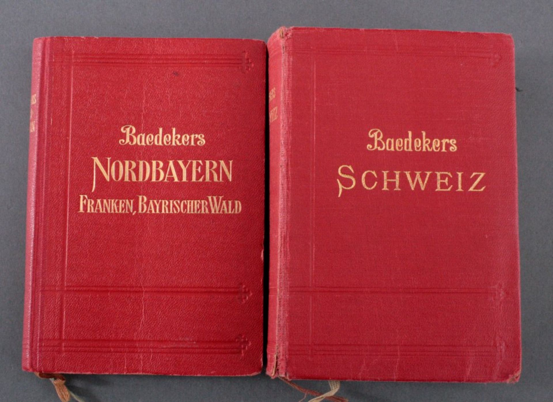 2 Baedekers ReiseführerDie Schweiz, 1927, Charmonix, Luganer, Langen und Comer See.Nordbayern,