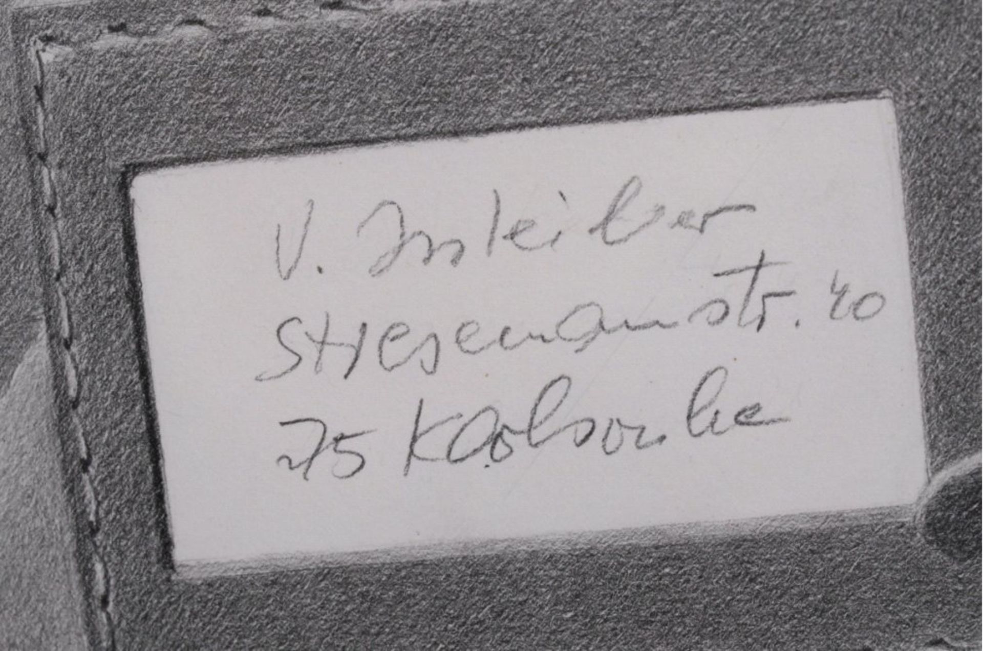 Vera Issleiber 1926Signiert, Karlsruherstr. 40-75 Karlsruhe, hinter Plexiglasgerahmt, ca. 62 x 48 - Bild 2 aus 2