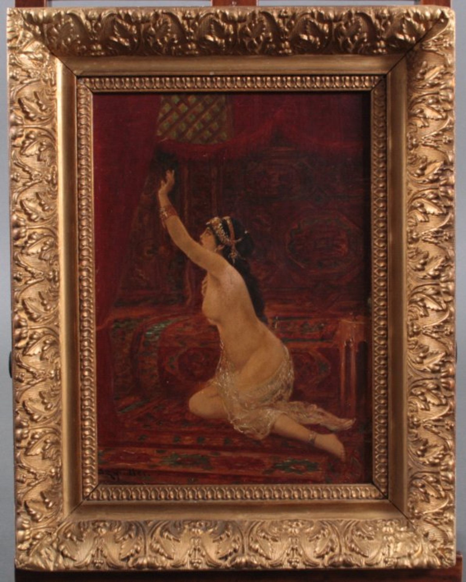 Pantaleon Szyndler (1846-1905). Orientalische FrauÖl/Holz, unten links signiert, gerahmt, ca. - Bild 3 aus 4