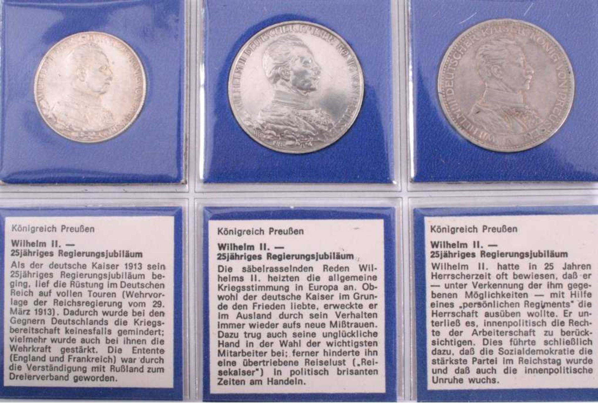 3 Münzen Kaiserreich, Preußen2 x 3 Mark Silber 1913 A, 25jähriges Regierungsjubiläum,J. 112 1913,