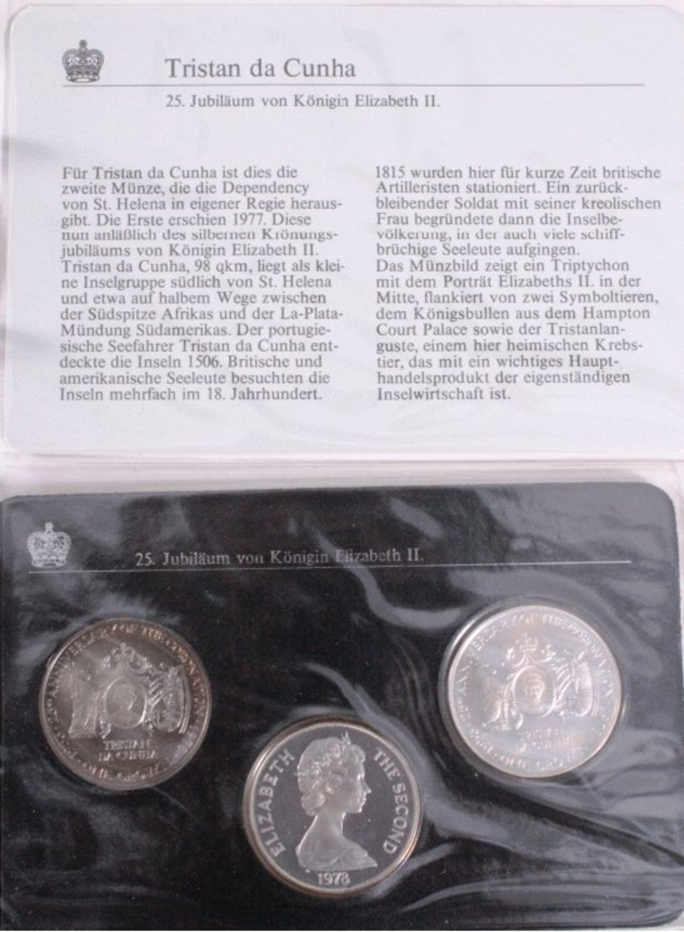 Tristan da Cunha, 3 x 1 Crown 1978-25. Krönungsjubiläum25 jähriges Krönungsjubiläum Elisabeth II.2