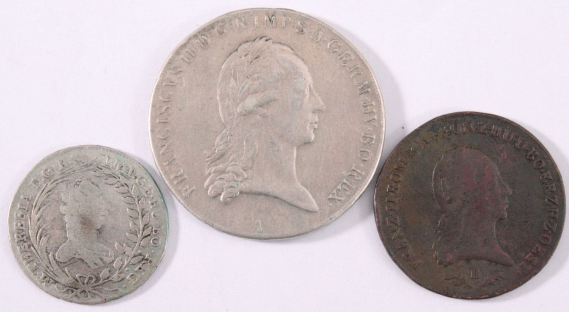 3 Münzen Österreich - Habsburg6 Kreuzer 1800, FRANZ II.20 Kreuzer 1763, Maria Theresia.Franz II/I