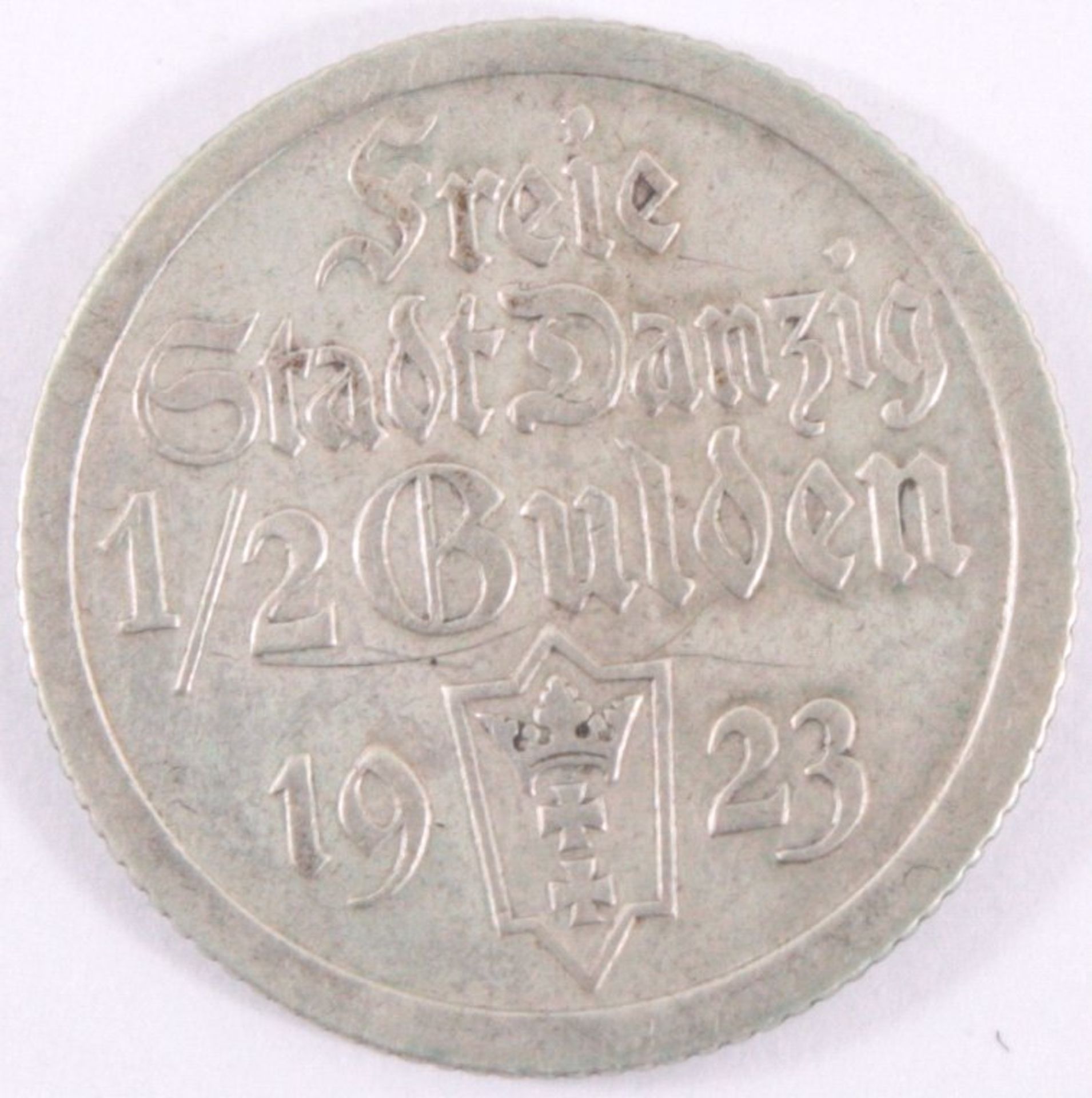 1/2 Gulden 1923 DanzigSilber, Jäger D6, ss/vzgl. Mit Münzpaß von MDM - Image 2 of 2