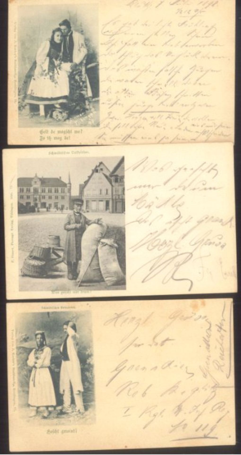 SCHWABEN, Schwäbisches Volksleben, gelaufen 18983 verschiedene schwarz/weiße Ansichtskarten, alle