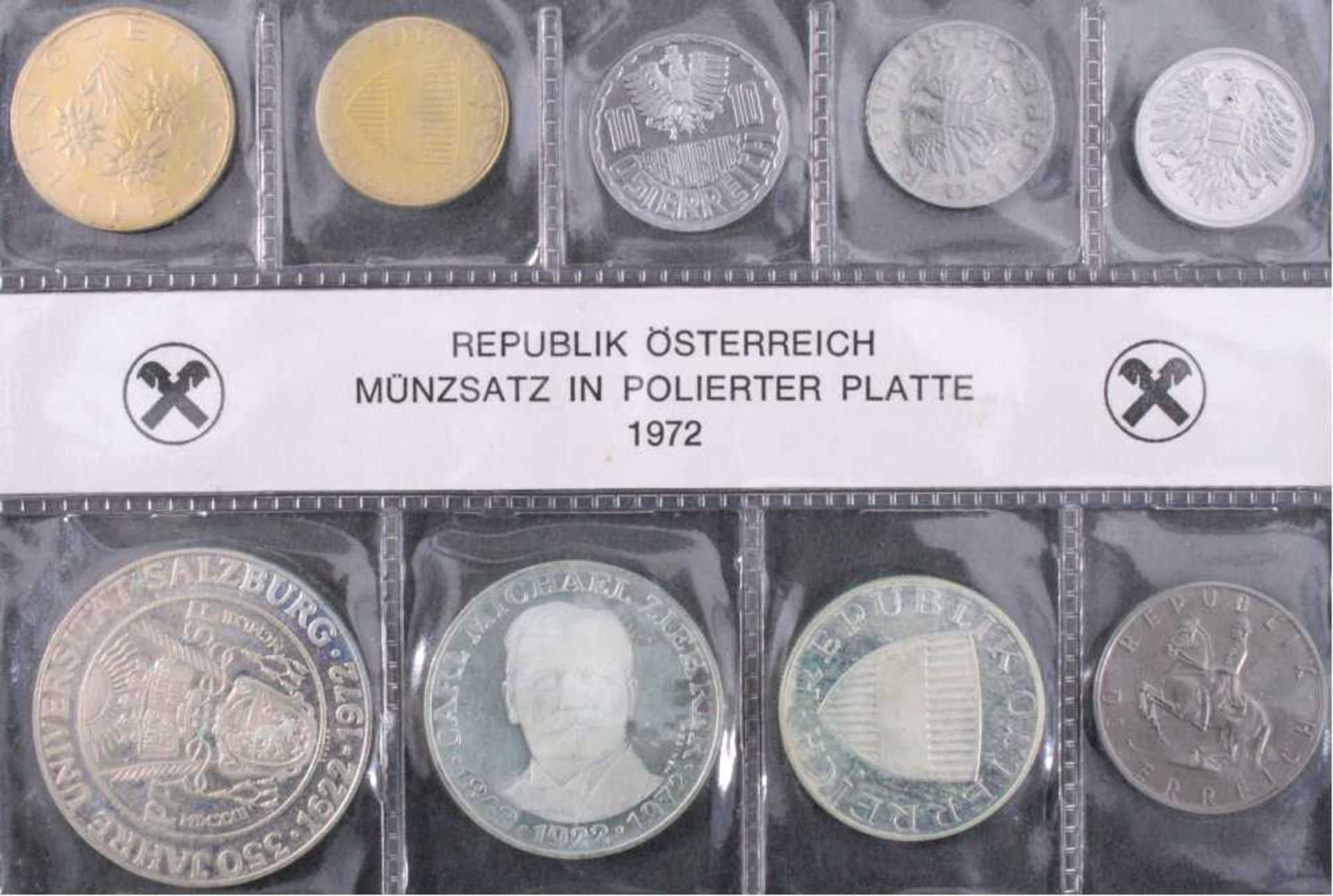 Österreich Münzsatz 1972 OVP Komplette Ausgabe PPTeils Silber