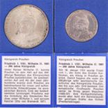 2 Münzen Kaiserreich, Preußen5 Mark Preußen 200 Jahr-Feier 1901. J. 1062 Mark Preußen 200 Jahr-Feier