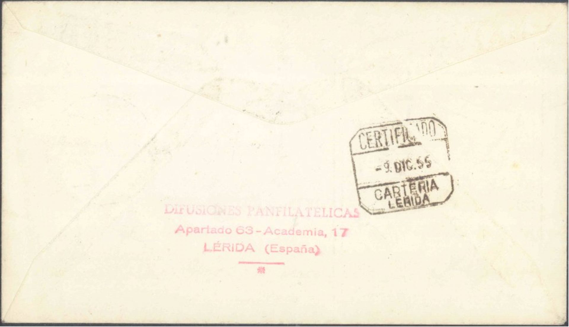 1955 SPANIEN, 100 Jahre Spanische TelegraphieErsttagsbrief Michelnummern 1065-1067 mit Schmuck- - Image 2 of 2