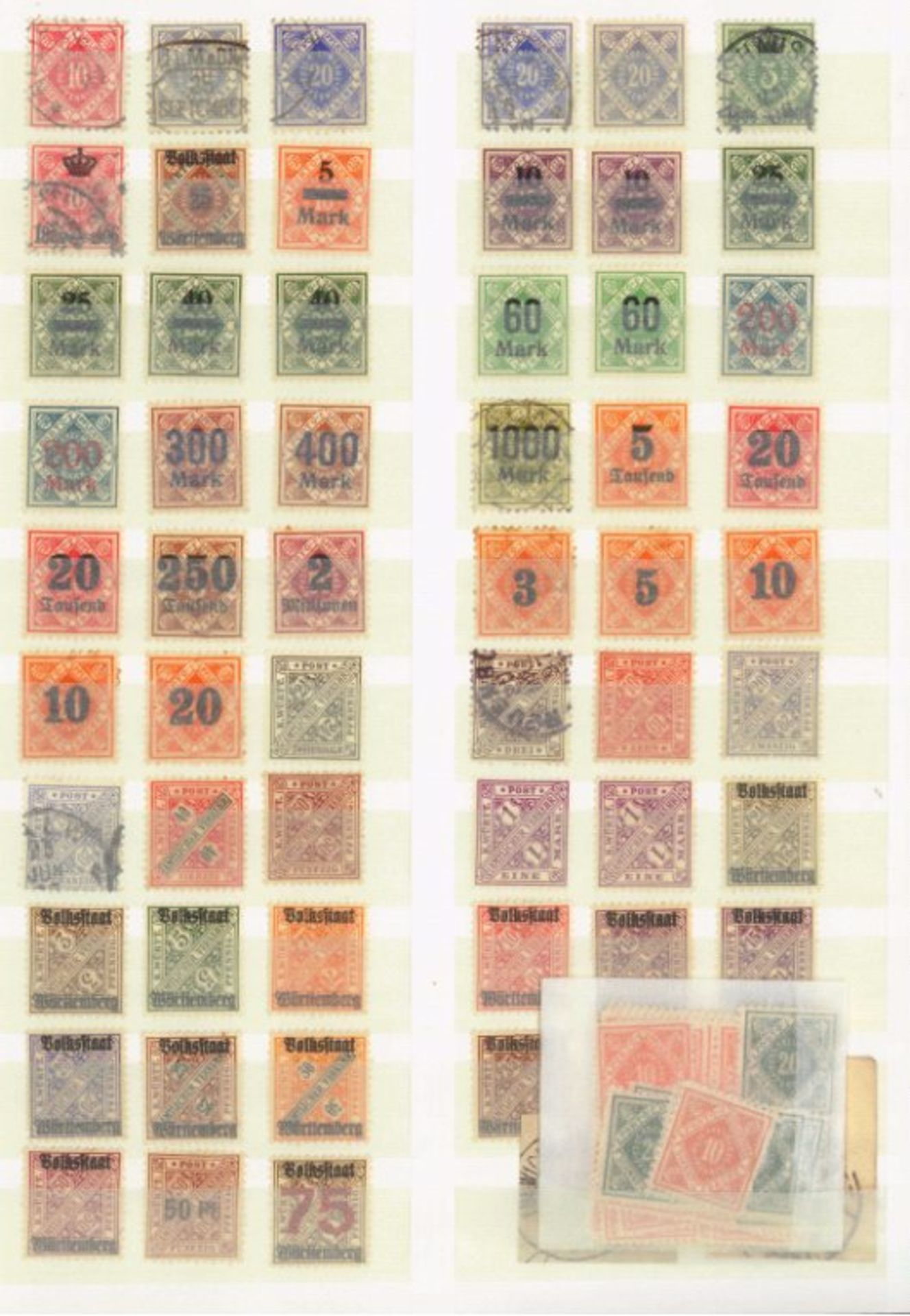 WÜRTTEMBERG 1851-1923Sammlungspartie von gesamt über 110 gestempelten undungebrauchten Werten in - Bild 2 aus 3