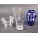 Konvolut Kristall, Vasen und GlasRosenthal Versage Medusa Glas, 8-eckig, ca. H-9cm. 1 Vase"Paloma