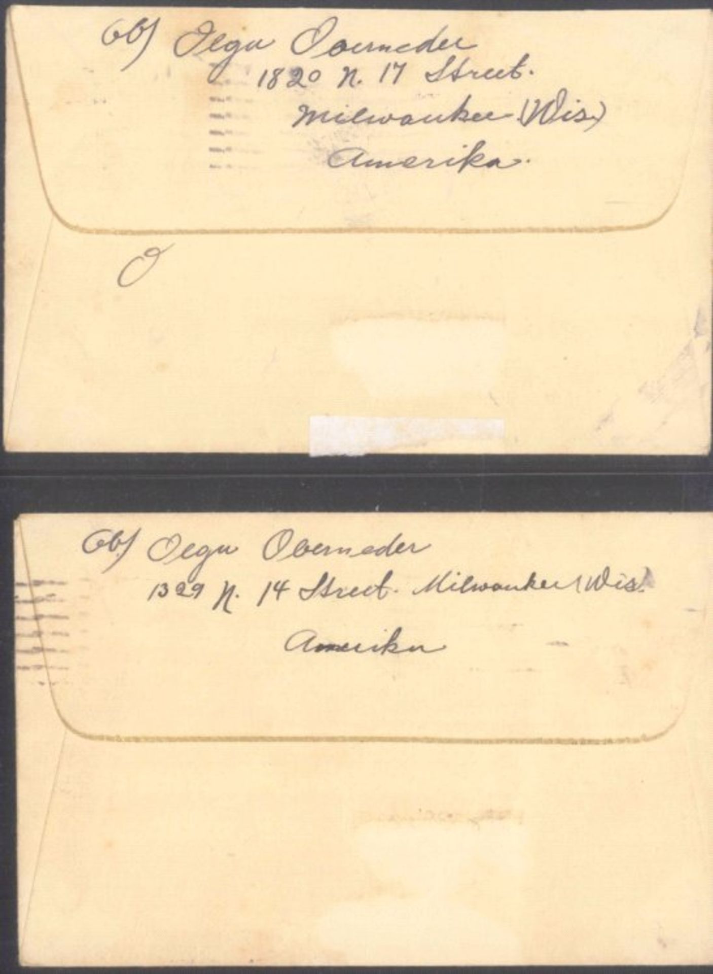 HEIMAT: UNTERGRIESBACH bei PASSAU, auch MOTIV DCHTER2 Briefe 1932 von USA MILWAUKEE nach oben - Image 2 of 2