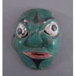 Topeng Maske, aus west Kaliman, Borneo 20. Jh.Holzmaske, farbig gefasst, ca. Höhe 19, Breite 15 cm