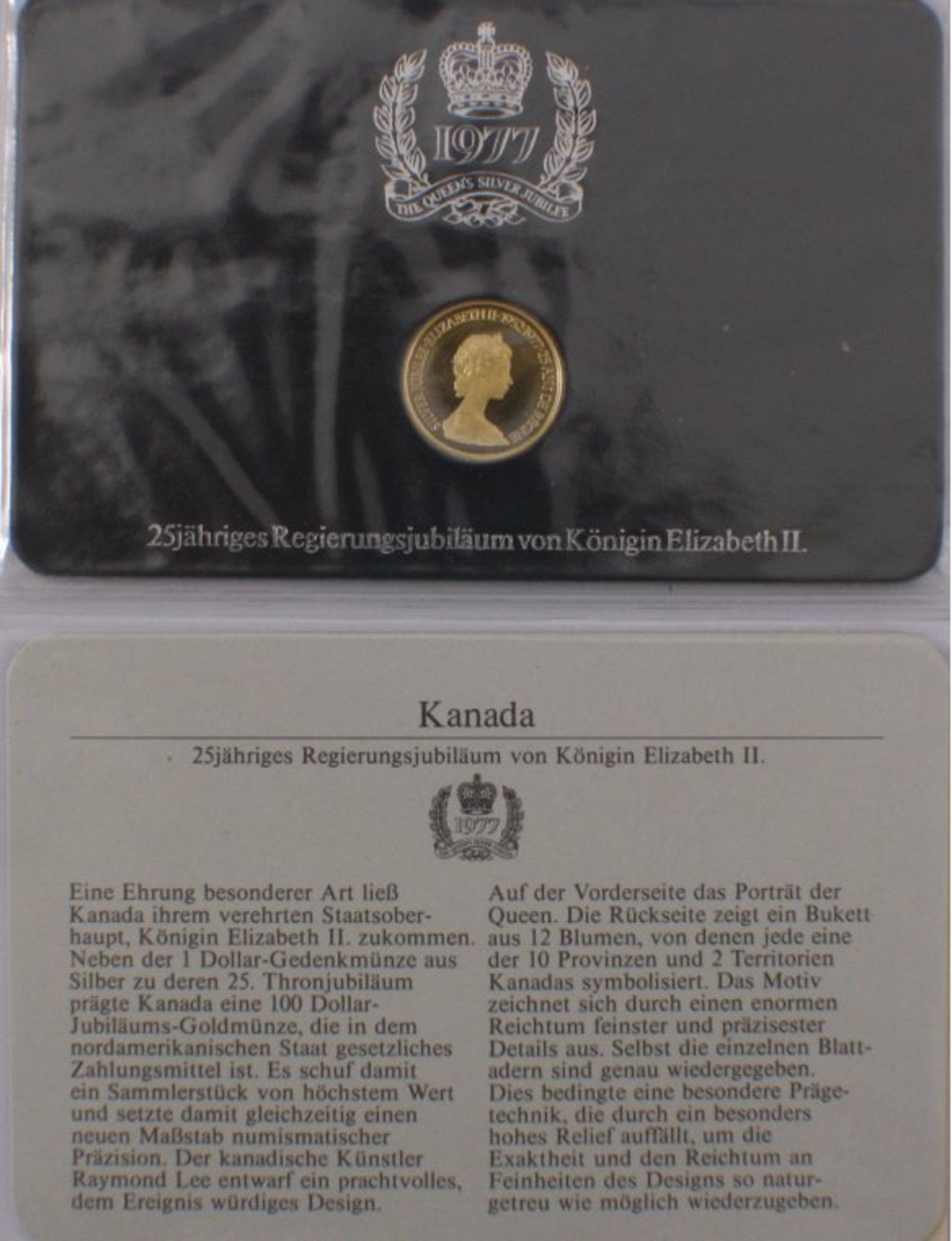 Canada, 100 Dollar Goldmünze von 197725 jähriges Regierungsjubiläum von Königin Elizabeth II.1/2