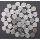 Konvolut 5 DM Münzen, Silber, BRD45 Stück, insgesamt ca. 485g Silber