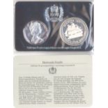 Münzen, Bermuda Inseln, Silber, Queen Elizabeth IIMünze zum 25 jährigen Regierungsjubiläum von