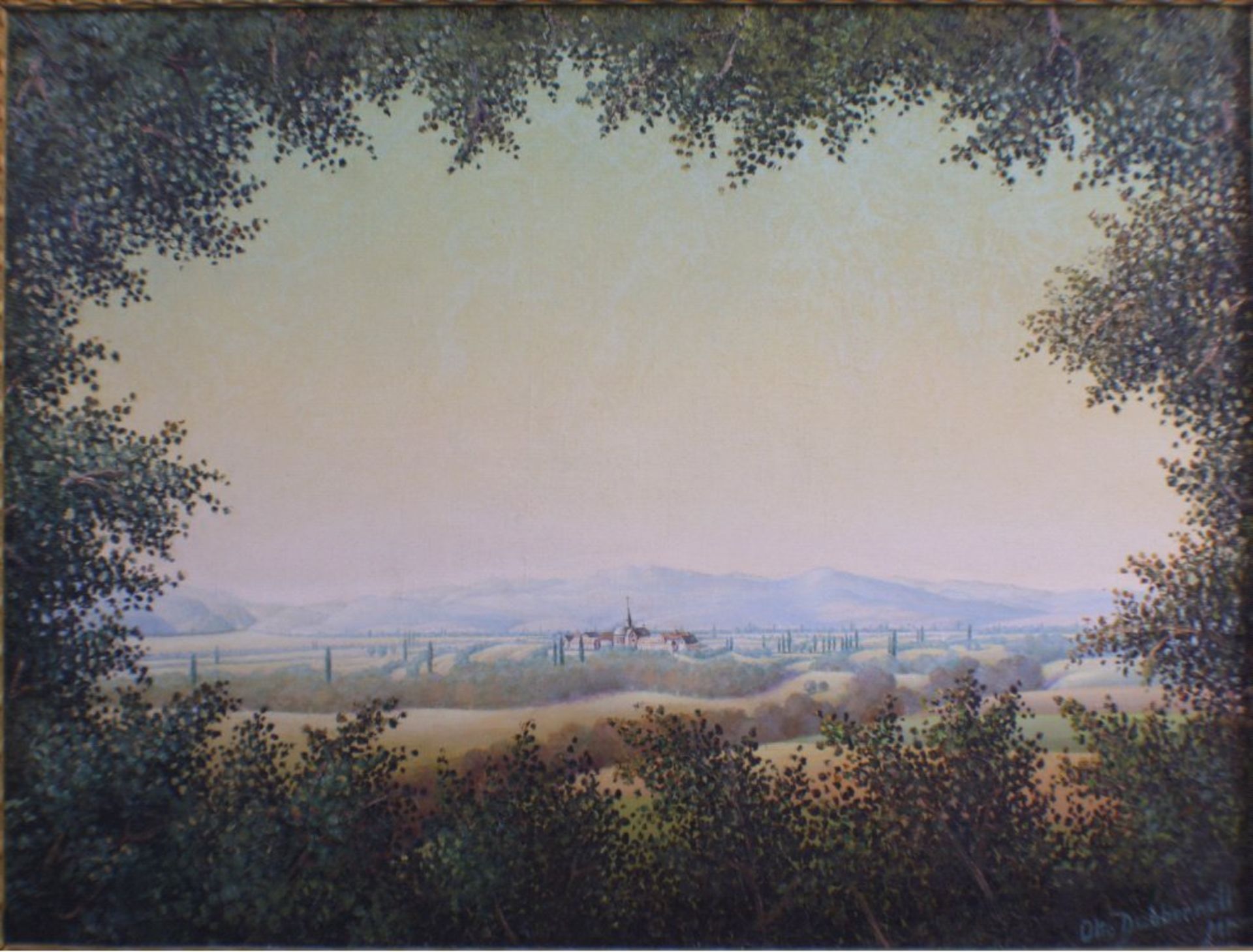 Otto Dubbernell. Mannheimer KünstlerÖl/Lwd, "Kloster Ansicht", rechts unten signiert, ca. 46 x61 cm. - Image 2 of 2
