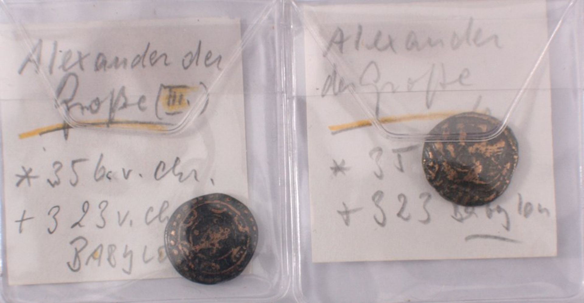 2 antike griechische Münzen, Alexander der Grosse IIIZustand sehr schön. 336 - 323 v. Chr.