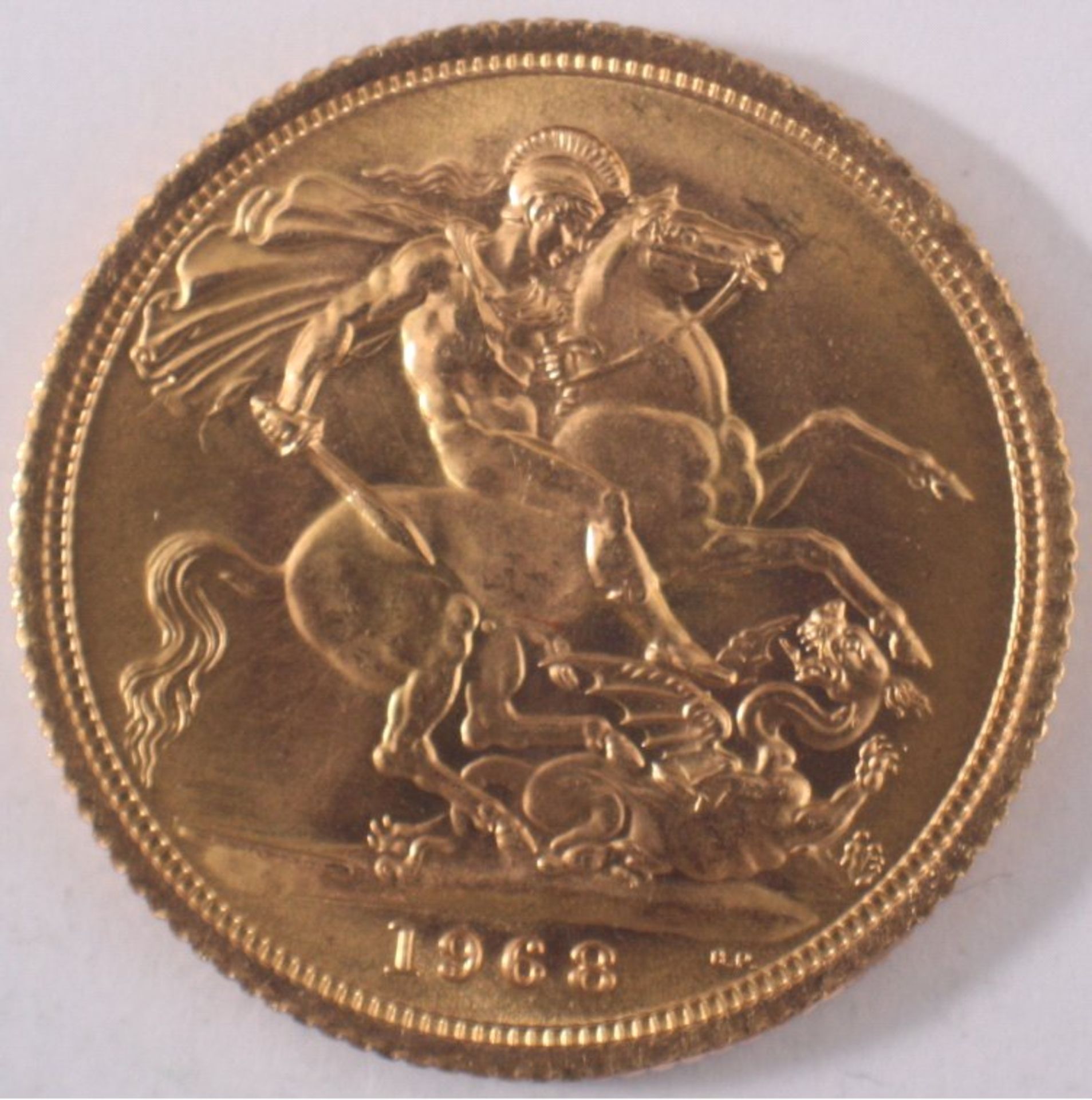 Goldmünze, 1 Sovereign, Elizabeth II, 1968Junge Elisabeth II mit Blätterkranz und Haarschleife, - Bild 2 aus 2