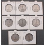 Konvolut Silbermünzen, 8 x 5 Reichsmark 1934/1935, ca. 108gJäger 356. Einzeln verpackt.