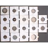 Konvolut Silbermünzen, ca 75g, Deutsches Reich4 x 1 Mark Deutsches Reich, 11 x 1/2 Mark, 2