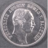 3 Mark Friedrich August,König v. Sachsen von 1911Jäger 135, Silber