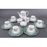 Kaffeeservice, Heinrich Villeroy und Boch "Amazona"Bone China. Für 6 Personen, neuwertig.1