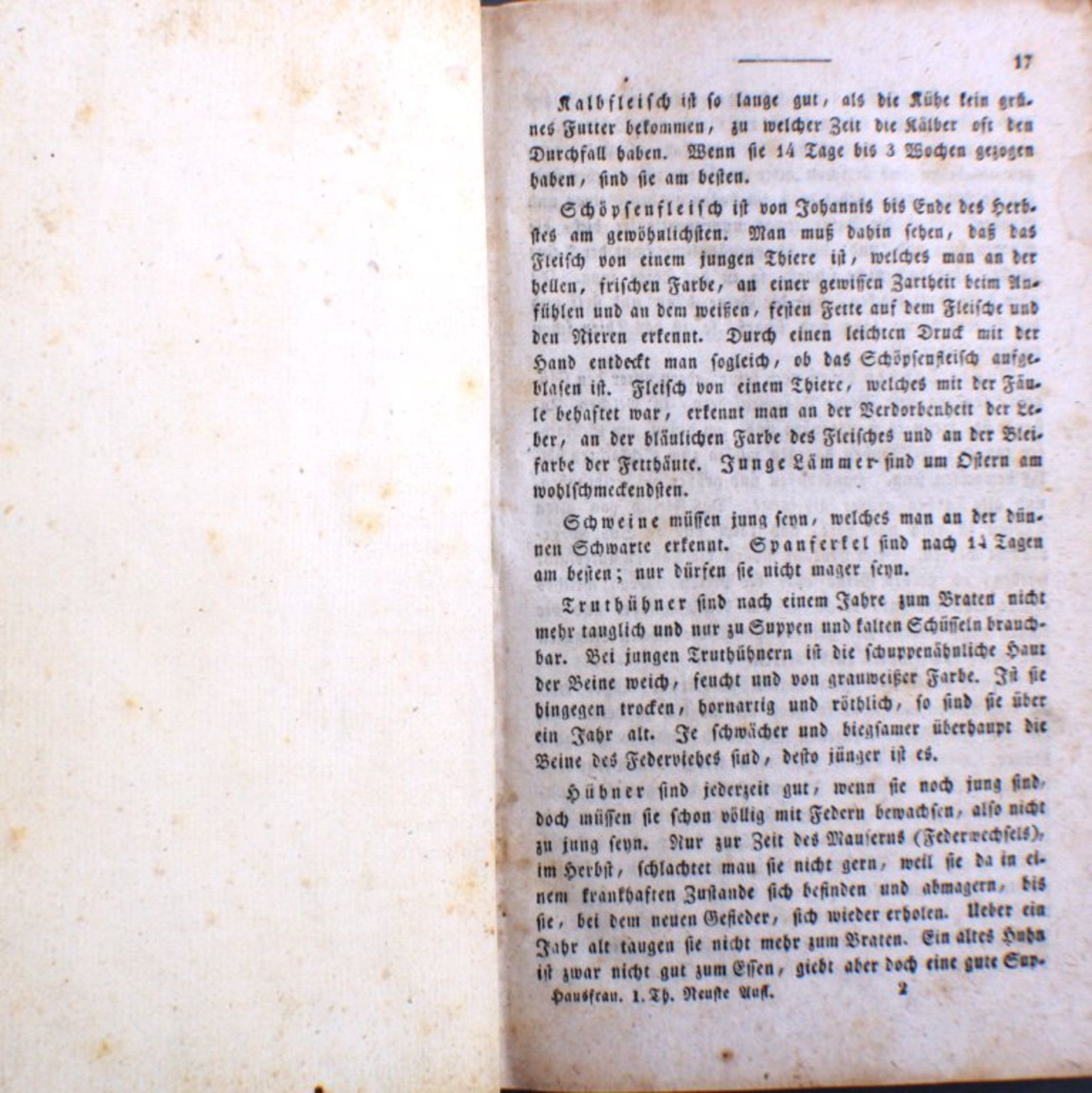 Altes Kochbuch, um 1800/1850Einband bestoßen, berieben, teilweise eingerissen,Seitenränder - Bild 2 aus 2