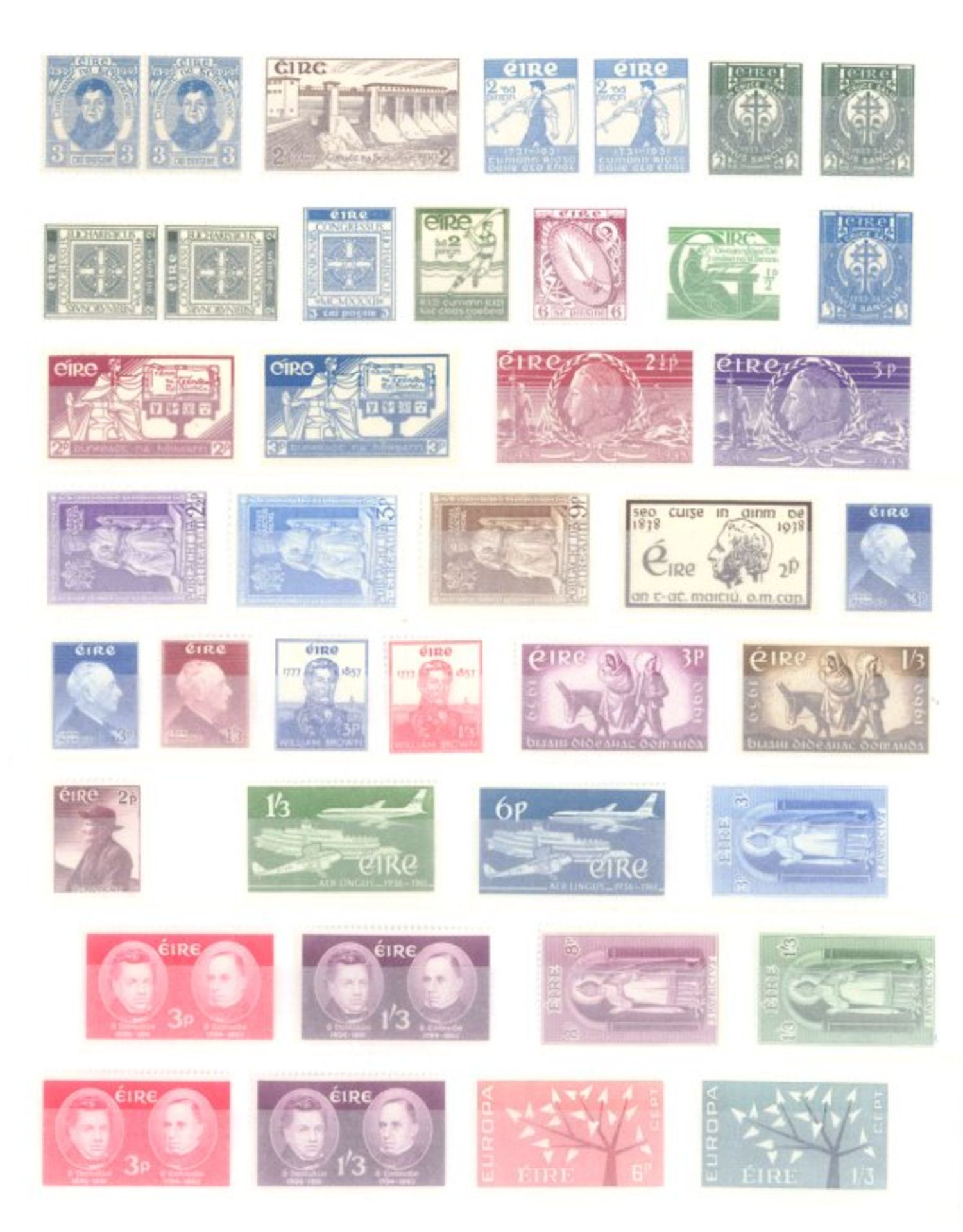 IRLAND 1929-1972, Katalogwert 700,- Eurosaubere postfrische Sammlung auf Steckseiten. Die