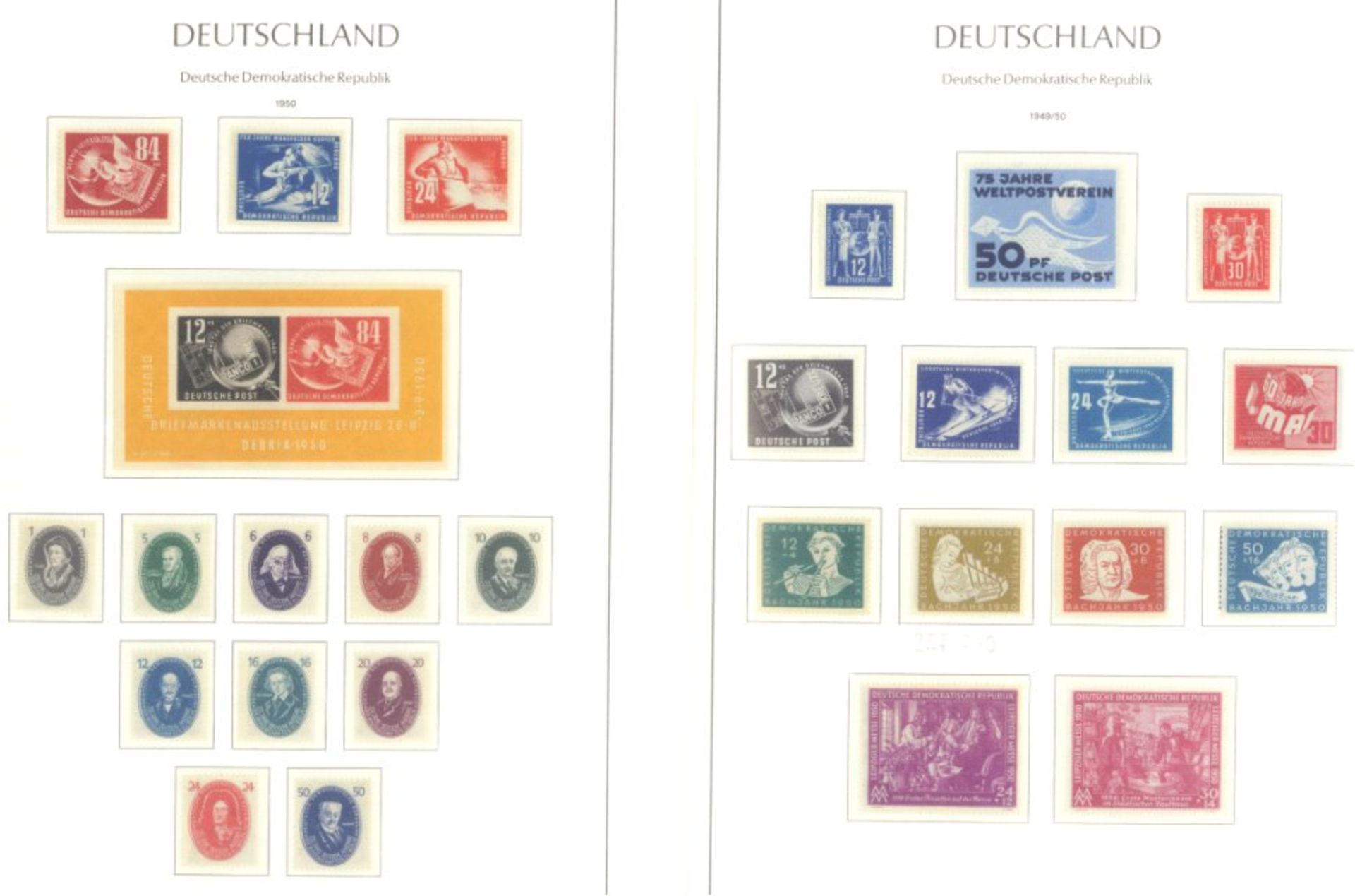 DDR 1949-1990, komplette postfrische Sammlungin 3 blauen Leuchtturm Klemmbindern mitSF- - Image 3 of 10