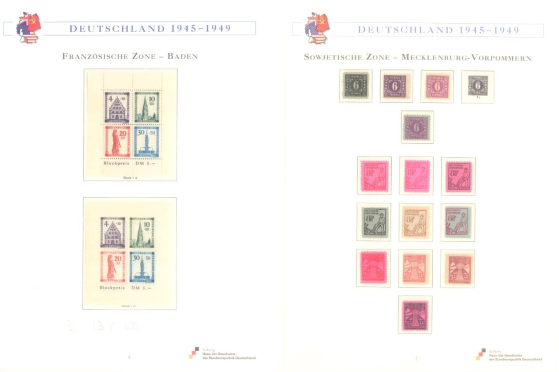 DEUTSCHLAND 1945-1949saubere postfrische Sammlung aus BOREK - ABO imentsprechendem Falzlosvordruck- - Image 3 of 12