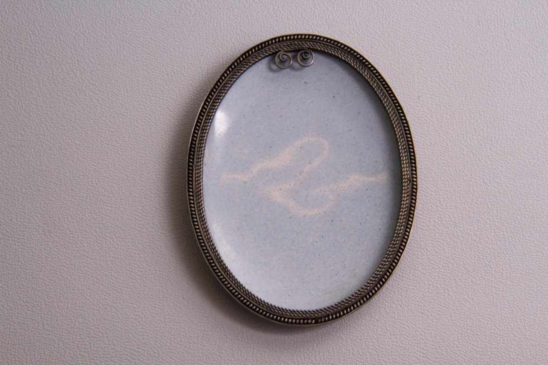 Porzellanplakette, Russland 19. Jh.ovale Form, Silberfassung, polychrome Darstellung einerorthodoxen - Bild 2 aus 2