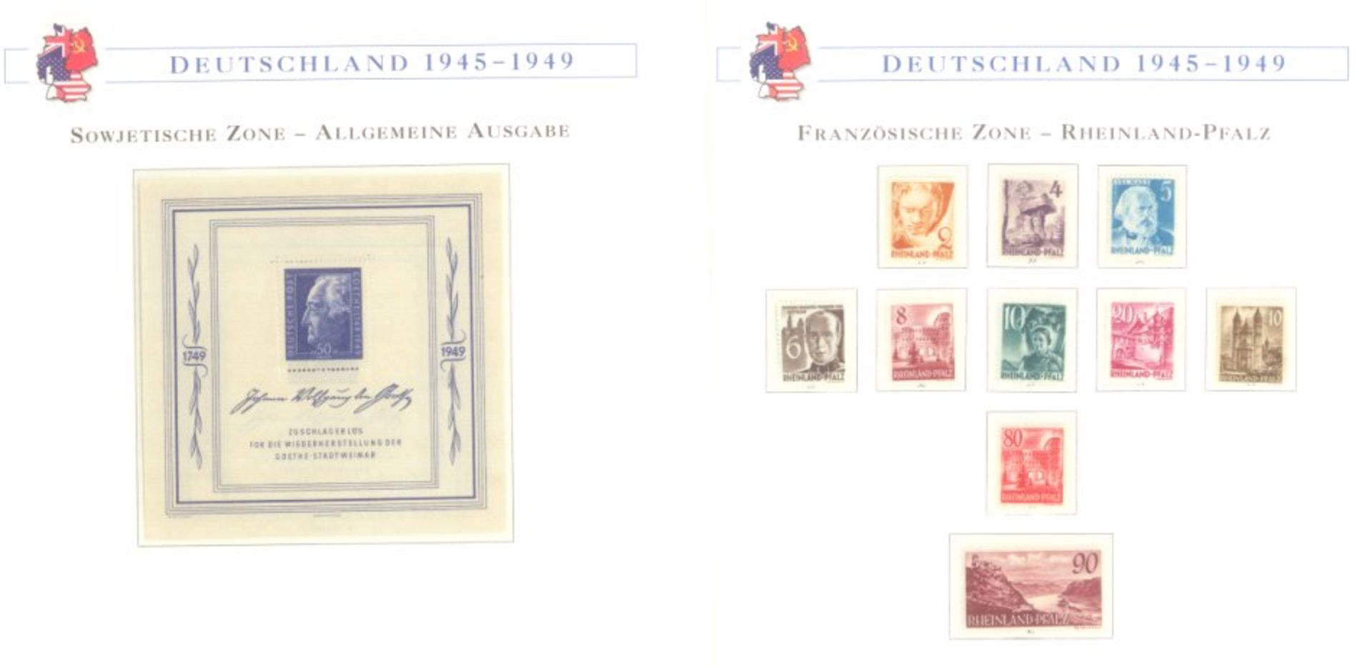 DEUTSCHLAND 1945-1949saubere postfrische Sammlung aus BOREK - ABO imentsprechendem Falzlosvordruck- - Image 2 of 12