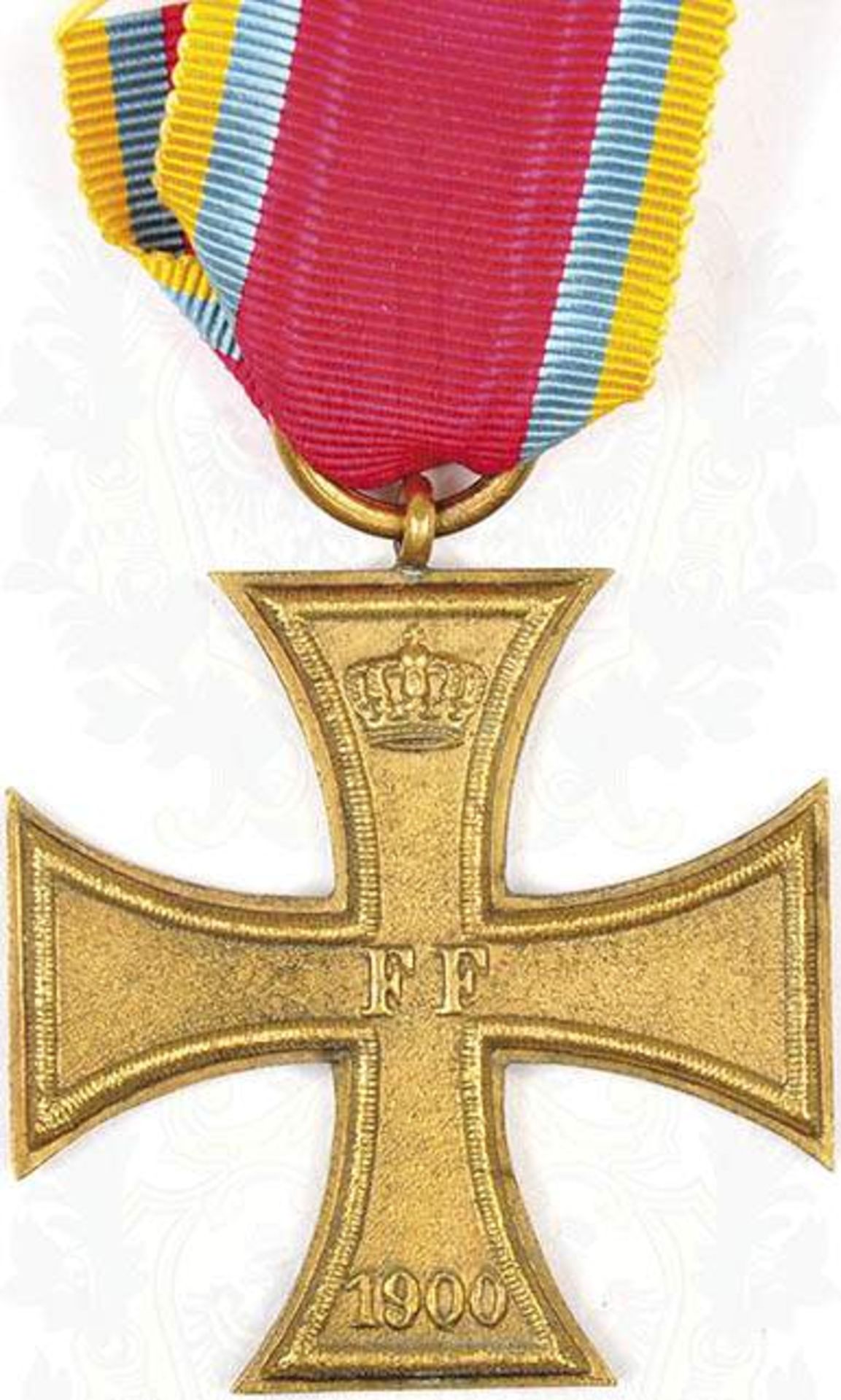 MECKLENBURG SCHWERIN, Militärverdienstkreuz 2. Klasse m. Jahreszahl "1900", Bronze/vergld., am