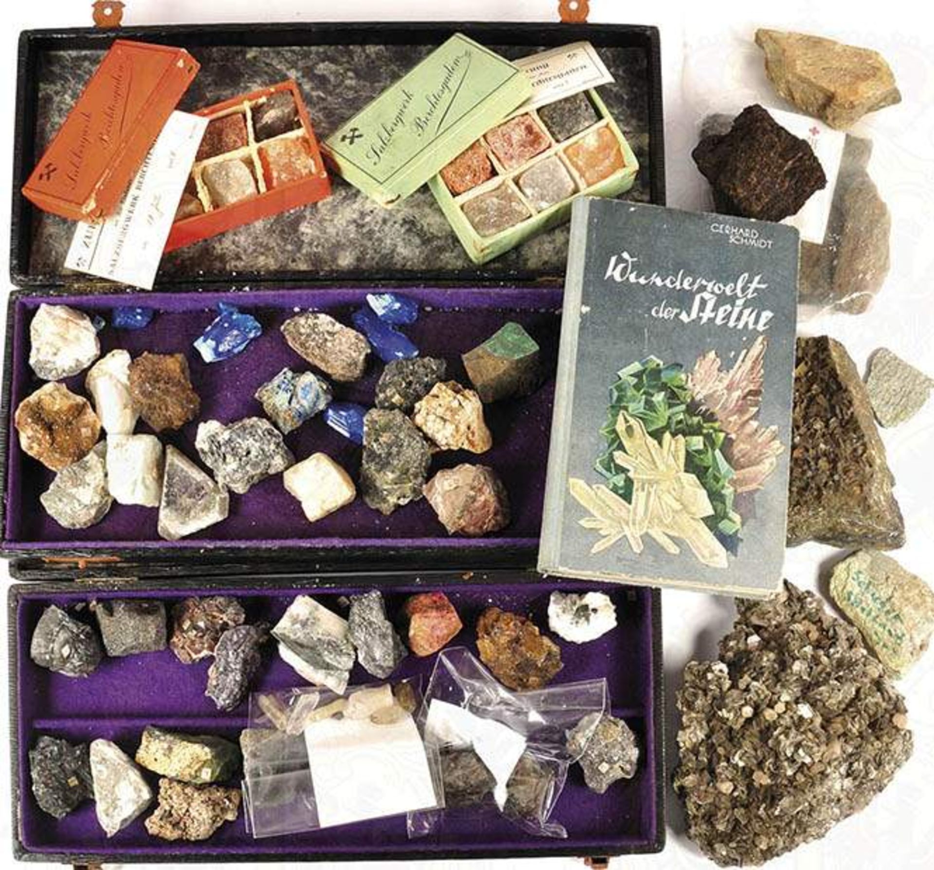 SAMMLUNG MINERALIEN, über 100 Stein-, Halbedelstein u. Mineralien-Proben, Salze, Kristalle etc., - Bild 3 aus 3