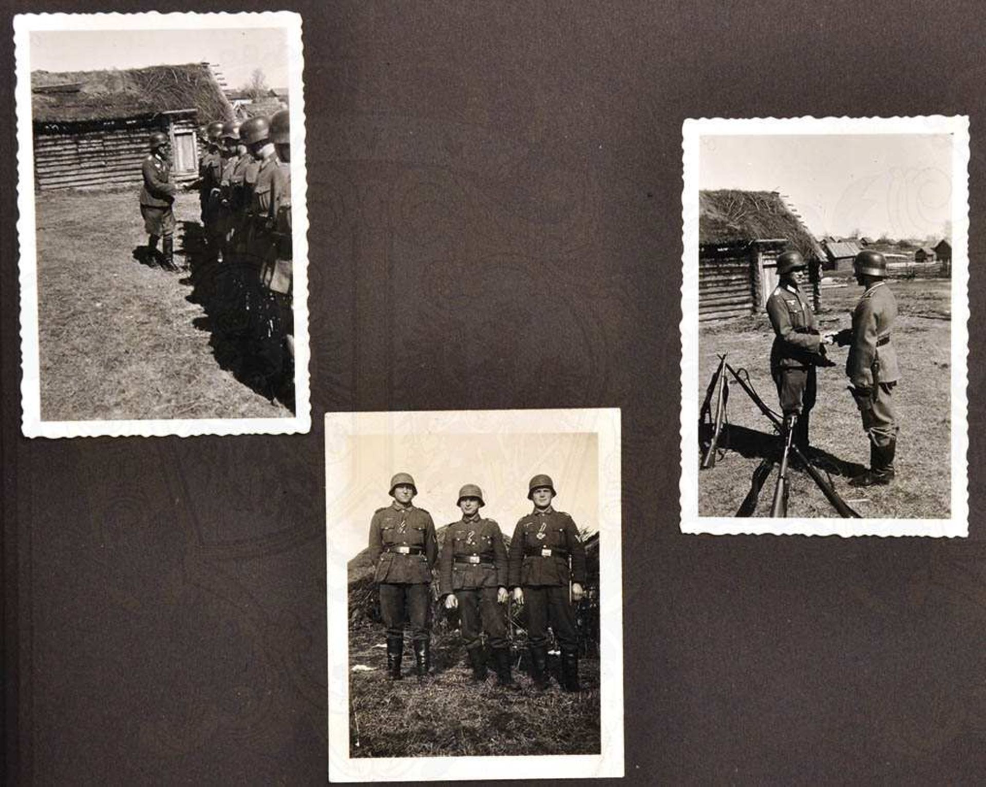 FOTOALBUM RUßLANDFELDZUG, 87 Aufnahmen, Offiziere u. Mannschaften, Gruppen u. Portraits, - Bild 2 aus 11