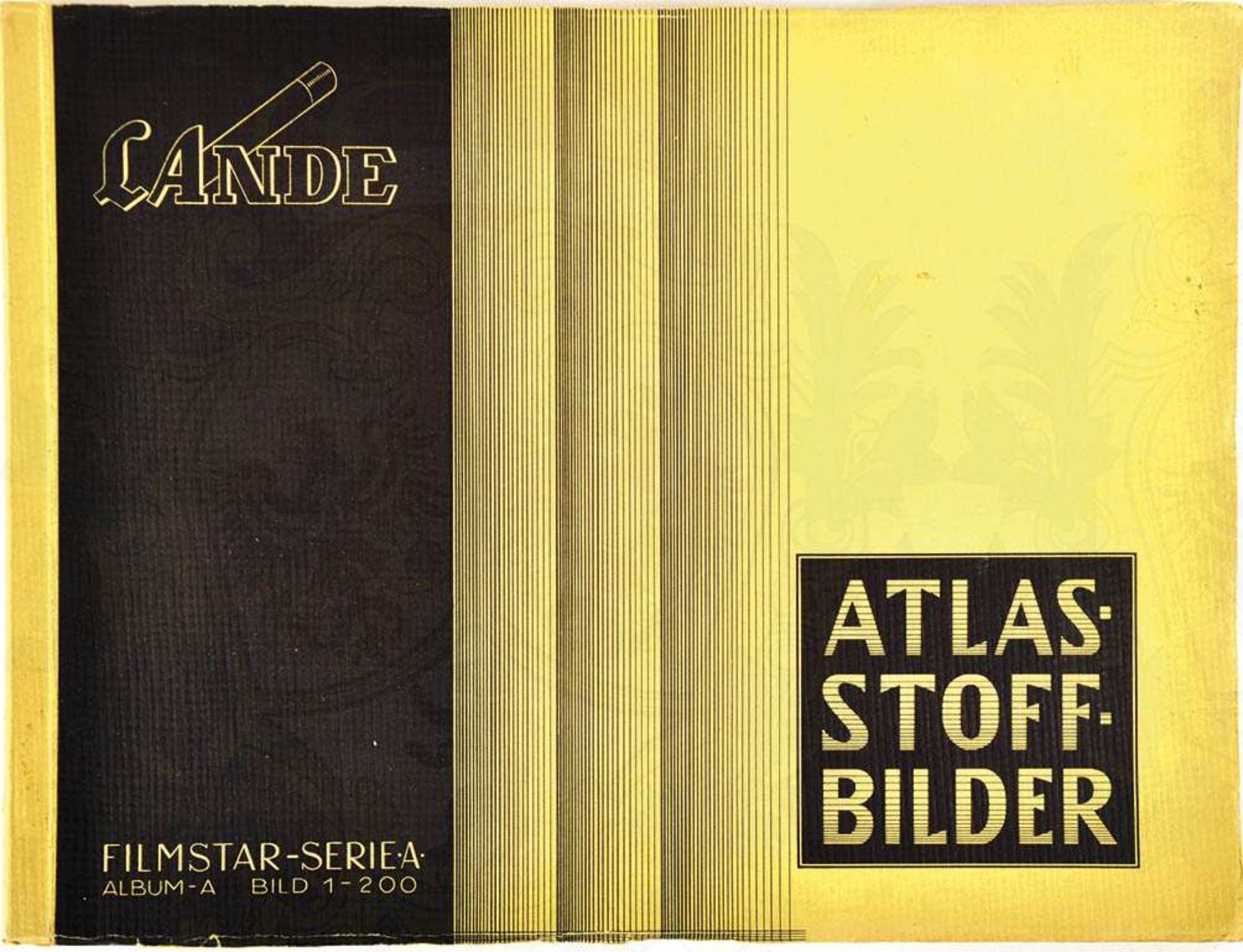 ATLAS STOFF-BILDER "FILMSTARS", Serie A, Album A, Lande, Dresden 1932, 200 Bilder aus Atlasstoff,
